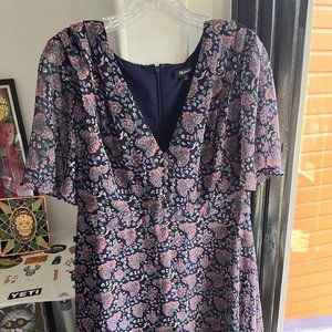 Madewell Floral Flowy Dress Blue Pink Size 10